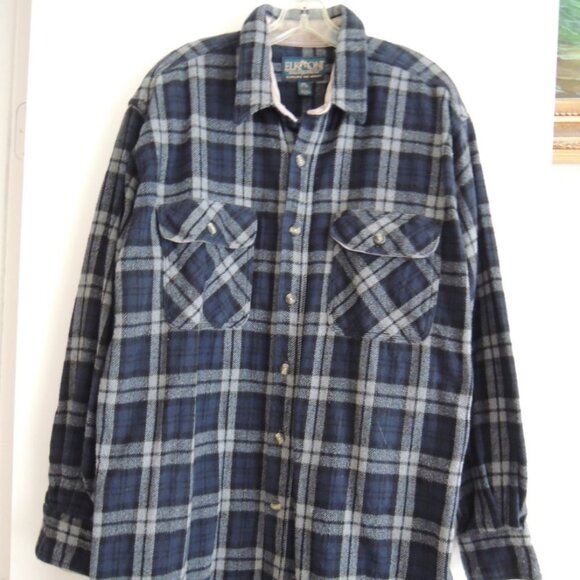 Mens Shirt Jacket Size 2XLT Elkmont Outfitters Heavyweight Cotton Plaid Shacket - Picture 9 of 9